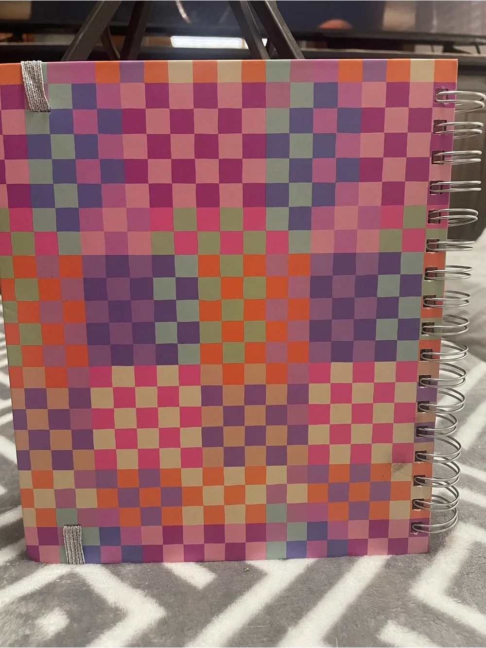 Jadelynn Brooke Colorful Checker Spiral Planner 2026-2027 - Multicolor